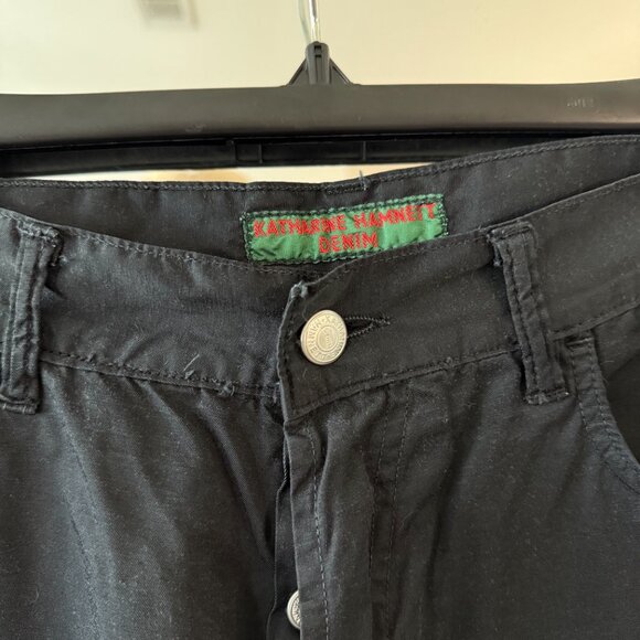 Katharine Hamnett Denim Black Pants Size 34 Made in Italy - Picture 3 of 6